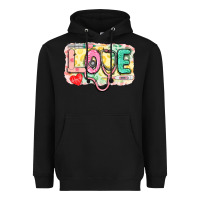 Black love nursing leopard background Heavyweight Hoodie - CowGirlArtShop