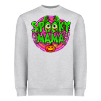 Heather Grey spooky mama Heavyweight Sweatshirt - BundleAndBundleShop