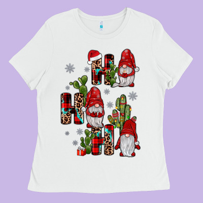 Ho Ho Ho Gnome Ladies Tee Designed By Jahusdesignshop