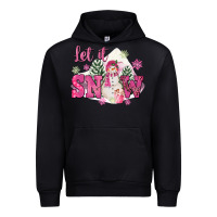 Black Let It Snow Pink Christmas Urban Hoodie - FaDigitalArtStudio
