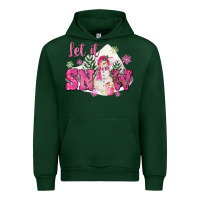 Forest Green Let It Snow Pink Christmas Urban Hoodie - FaDigitalArtStudio