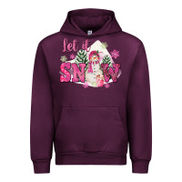 Mauve Wine Let It Snow Pink Christmas Urban Hoodie - FaDigitalArtStudio