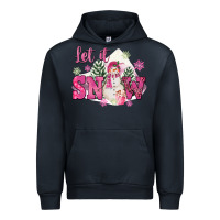 Navy Let It Snow Pink Christmas Urban Hoodie - FaDigitalArtStudio
