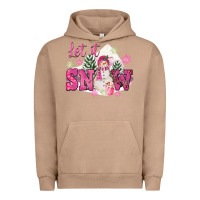 Pigment Burro Let It Snow Pink Christmas Urban Hoodie - FaDigitalArtStudio