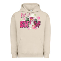 Pigment French Oak Let It Snow Pink Christmas Urban Hoodie - FaDigitalArtStudio