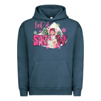 Pigment Midnight Navy Let It Snow Pink Christmas Urban Hoodie - FaDigitalArtStudio