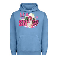 Pigment Pebble Blue Let It Snow Pink Christmas Urban Hoodie - FaDigitalArtStudio