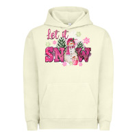Pigment Pistachio Let It Snow Pink Christmas Urban Hoodie - FaDigitalArtStudio
