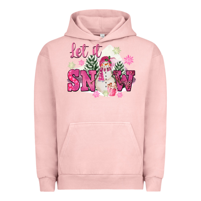 Let It Snow Pink Christmas Urban Hoodie by FaDigitalArtStudio | Teevron