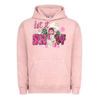 Pigment Salmon Let It Snow Pink Christmas Urban Hoodie - FaDigitalArtStudio