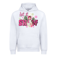 White Let It Snow Pink Christmas Urban Hoodie - FaDigitalArtStudio