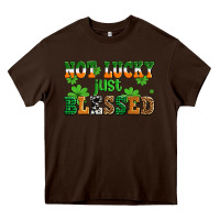 Chocolate Brown not lucky just blessed Heavy Core Tee - AdoDesignShop
