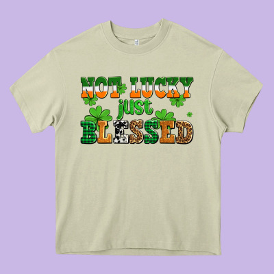 Not Lucky Just Blessed Heavy Core Tee Designed By Adodesignshop