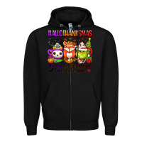 Black hallothanksmas its the most wonderful time of the Zipper Hoodie - texasbilliewilder
