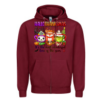 Burgundy hallothanksmas its the most wonderful time of the Zipper Hoodie - texasbilliewilder