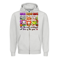 Dove Grey hallothanksmas its the most wonderful time of the Zipper Hoodie - texasbilliewilder