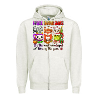 Oatmeal Heather hallothanksmas its the most wonderful time of the Zipper Hoodie - texasbilliewilder
