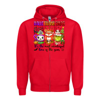 Red hallothanksmas its the most wonderful time of the Zipper Hoodie - texasbilliewilder