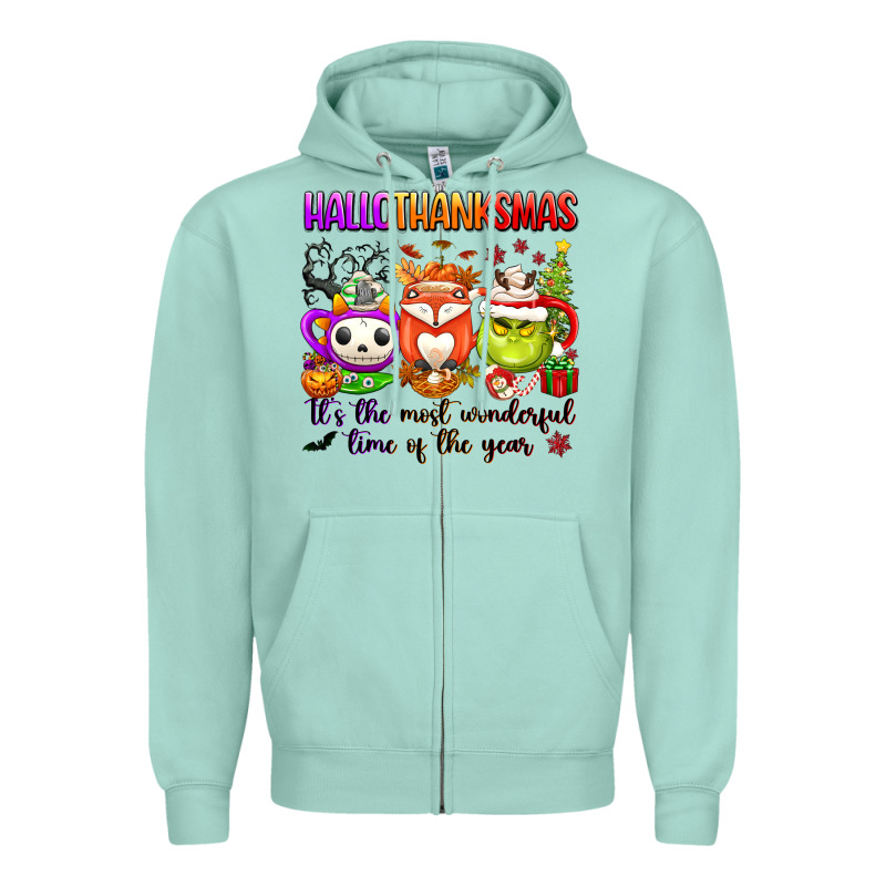 Hallothanksmas Its The Most Wonderful Time Of The Zipper Hoodie by texasbilliewilder | Teevron