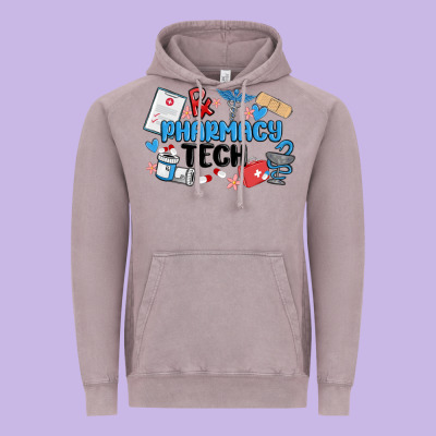 Pharmacy Tech Vintage Hoodie Designed By Maliassmallbusiness