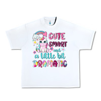 White cute smart and a little bit dramatic with unicorn Urban Heavy Tee - NancyCooperArtShop