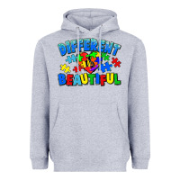 Heather Grey Different is beautiful Autism Heavyweight Hoodie - CowGirlArtShop