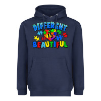 Navy Different is beautiful Autism Heavyweight Hoodie - CowGirlArtShop