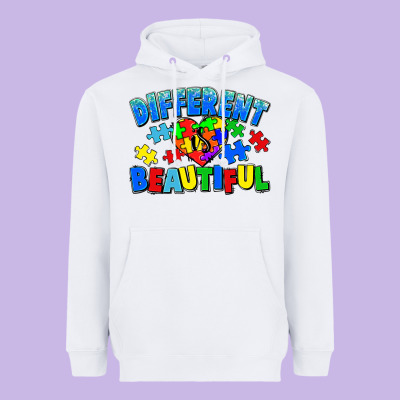 Different Is Beautiful Autism Heavyweight Hoodie Designed By Cowgirlartshop