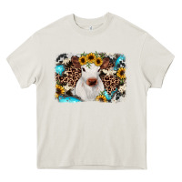 Cream cowhide leopard calf Heavy Core Tee - JahusDesignShop