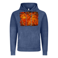Vintage Denim orange hunter camouflage pattern brushstroke Vintage Hoodie - Jasminsmagicworld
