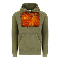 Vintage Olive orange hunter camouflage pattern brushstroke Vintage Hoodie - Jasminsmagicworld