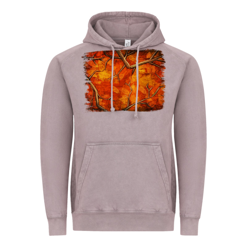 Orange Hunter Camouflage Pattern Brushstroke Vintage Hoodie by Jasminsmagicworld | Teevron