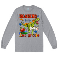 Heather Grey roaring into 2nd grade Long Sleeve Tee - BundleAndBundleShop