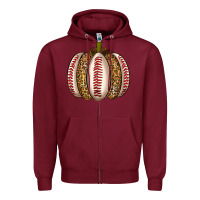 Burgundy Baseball Pumpkin Zipper Hoodie - texasbilliewilder