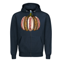 Navy Baseball Pumpkin Zipper Hoodie - texasbilliewilder