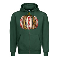 Sports Green Baseball Pumpkin Zipper Hoodie - texasbilliewilder