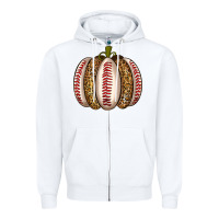 White Baseball Pumpkin Zipper Hoodie - texasbilliewilder