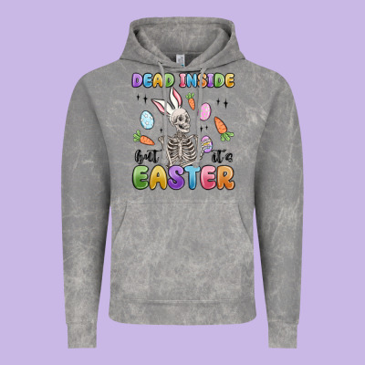 Dead Inside But It's Easter Vintage Hoodie Designed By Maliassmallbusiness