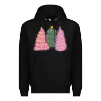 Black christmas trees Premium Hoodie - CowGirlArtShop