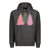 Charcoal Heather christmas trees Premium Hoodie - CowGirlArtShop