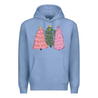 Colony Blue christmas trees Premium Hoodie - CowGirlArtShop