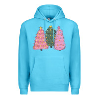Ocean Blue christmas trees Premium Hoodie - CowGirlArtShop