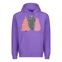 Purple christmas trees Premium Hoodie - CowGirlArtShop