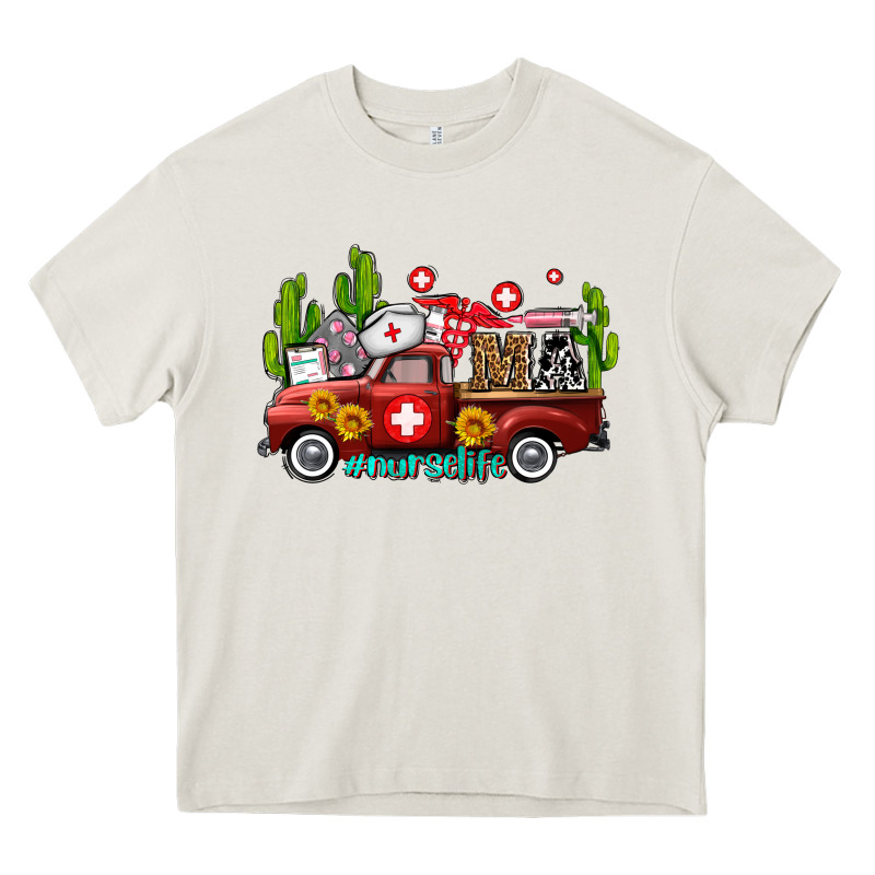 Ma Medical Assistant Nurse Truck With Cactus And Sunflowers Heavy Core Tee by AdoDesignShop | Teevron
