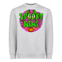Heather Grey spooky mimi Heavyweight Sweatshirt - BundleAndBundleShop
