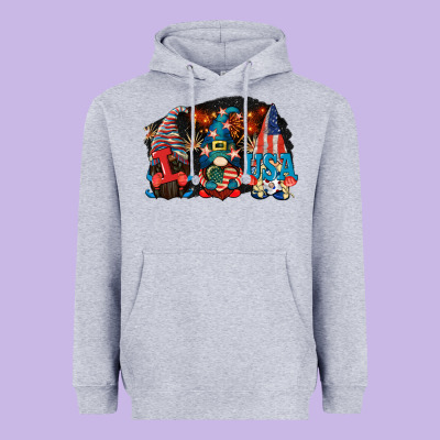I Love Usa Gnomes 4th Of July Heavyweight Hoodie Designed By Cowgirlartshop