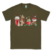 Army Green christmas tree cake and coffee cups Classic Tee - MaliasSmallBusiness