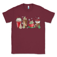 Burgundy christmas tree cake and coffee cups Classic Tee - MaliasSmallBusiness