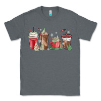 Charcoal Heather christmas tree cake and coffee cups Classic Tee - MaliasSmallBusiness