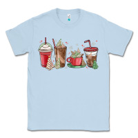 Dusty Blue christmas tree cake and coffee cups Classic Tee - MaliasSmallBusiness